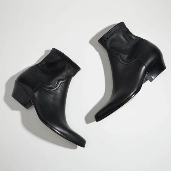 Tamara Mellon Go West Ankle Boots 35 Black Stretch Suede Ankle Bootie 41.5 NEW - Picture 8 of 9